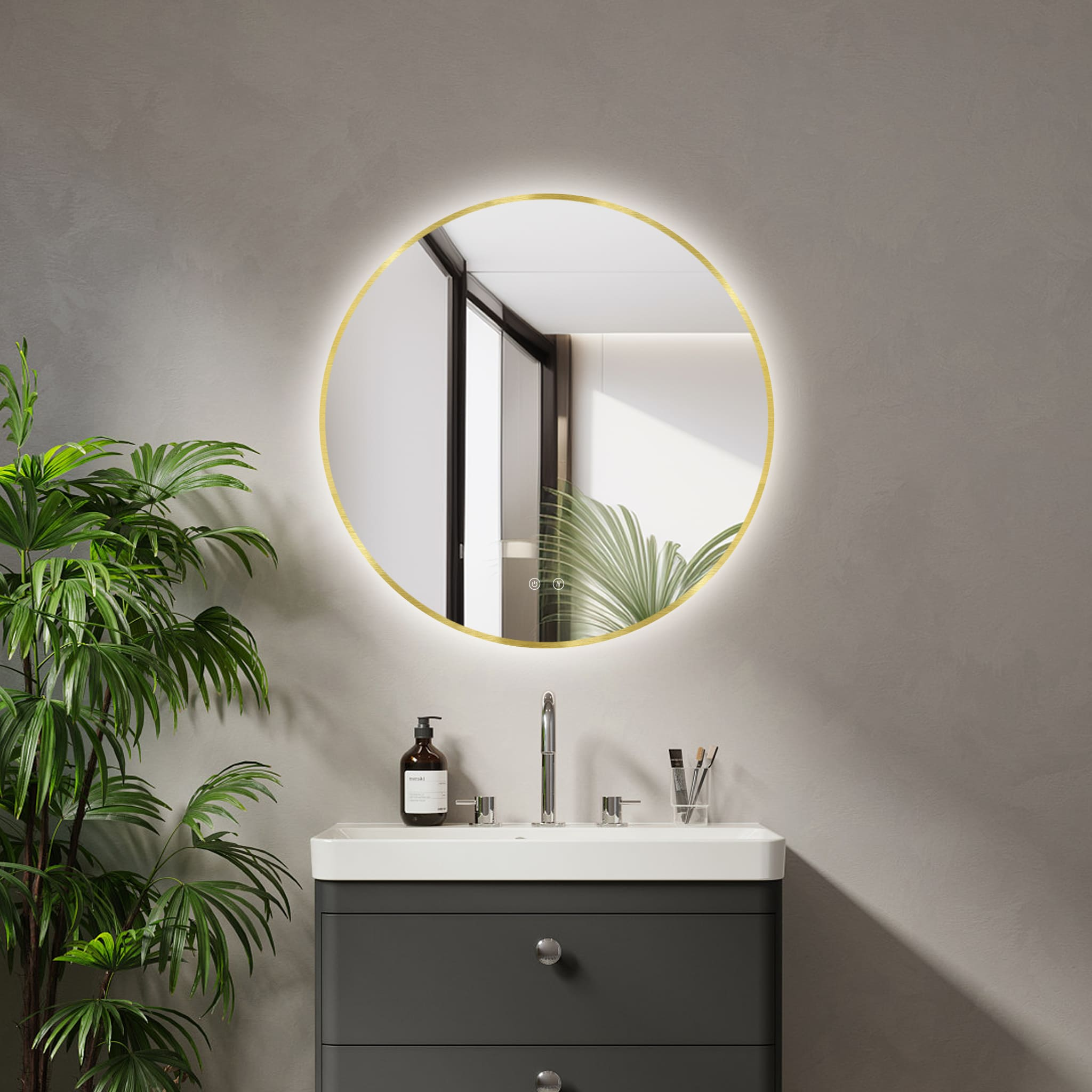 Miroir LED Ares Or / Noir