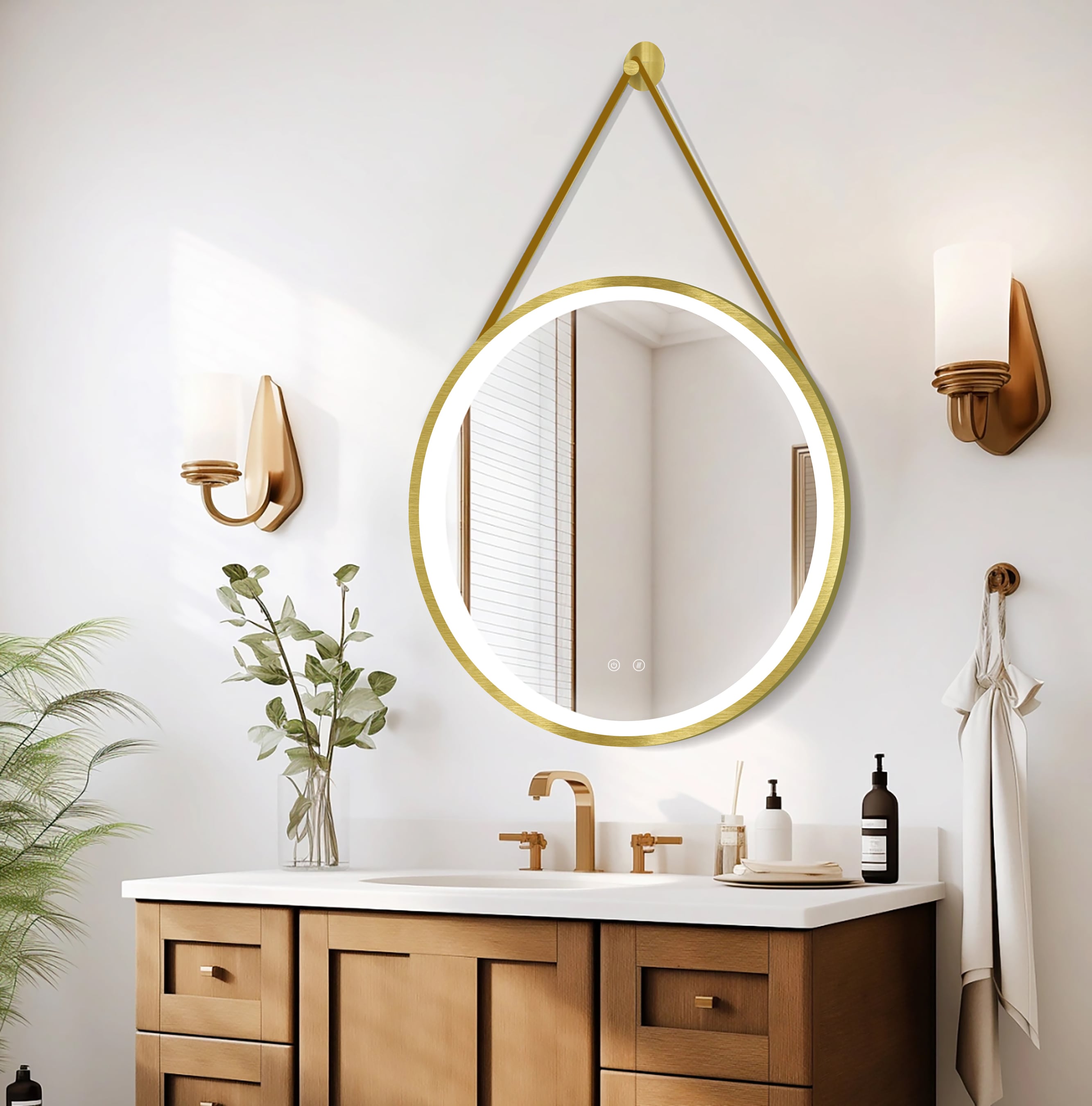Miroir LED Olympus Or