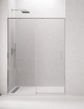 Paroi de douche frontale 1+1 CETUS sans profilé inférieur en chrome ou noir.