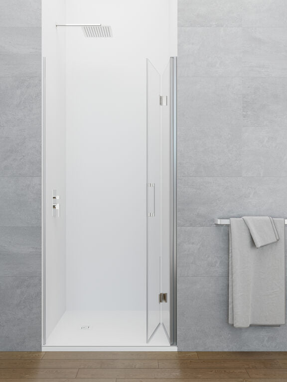 Paroi de douche frontale pliante avec fermeture magnétique GLASS