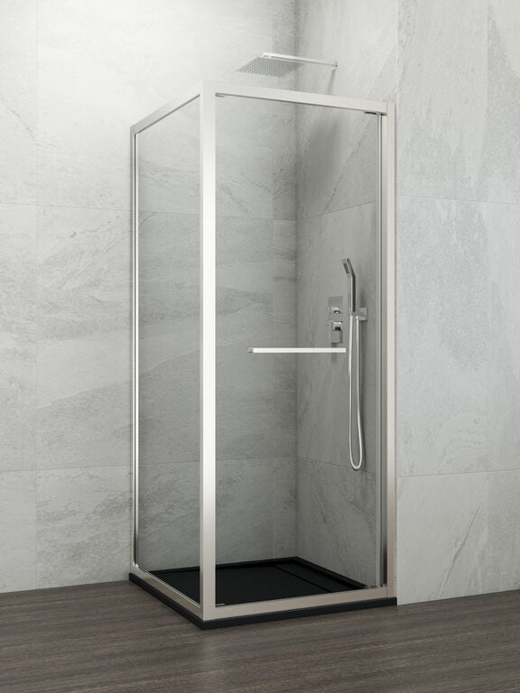 Paroi de douche d'angle porte pivotante + latérale fixe SPAZIO