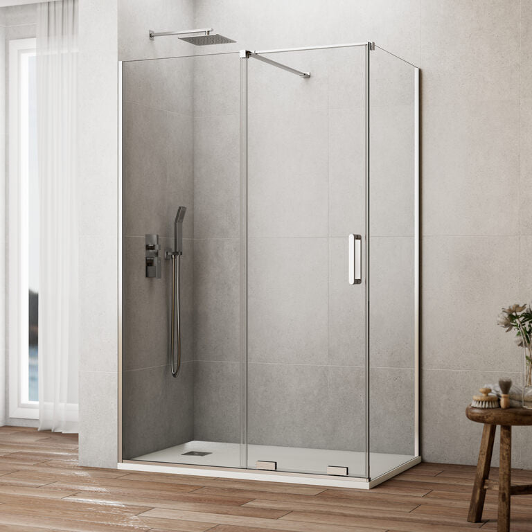 Paroi de douche d'angle avec paroi fixe KENNA