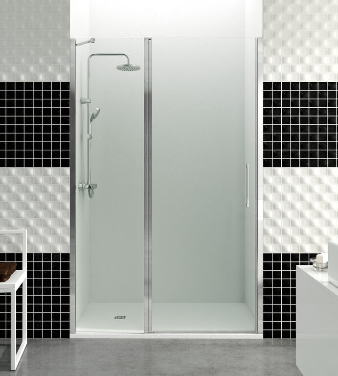 Façade fixe + porte battante avec profil de fermeture OUVRANT