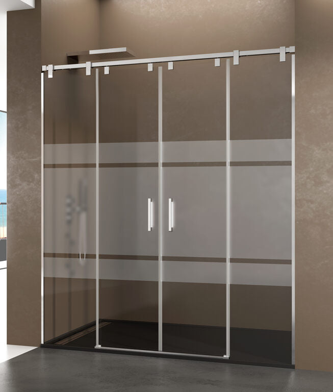 Paroi de douche frontale 2 fixes + 2 coulissants FUTURA