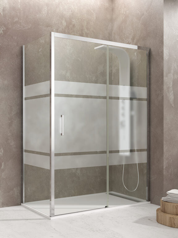 Paroi de douche d'angle avec paroi latérale fixe AKTUAL