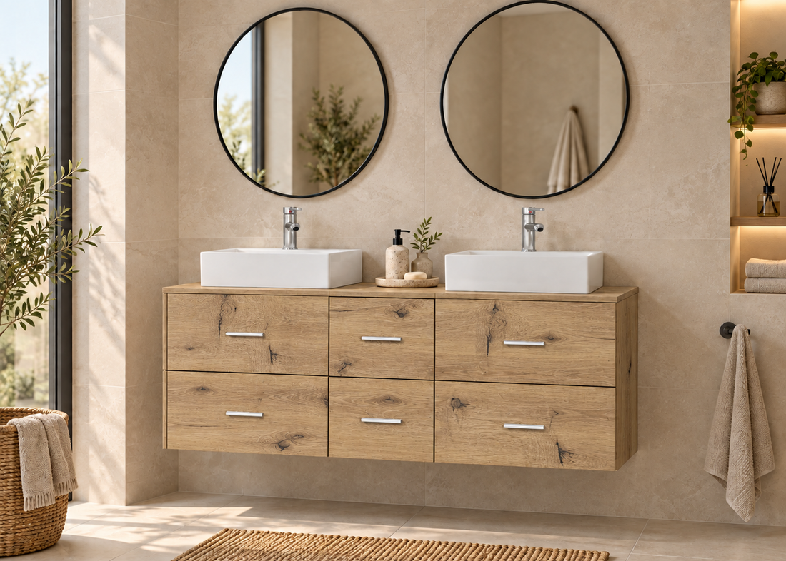 Mueble de baño MILOS 121 con 2 lavabos LIBRA