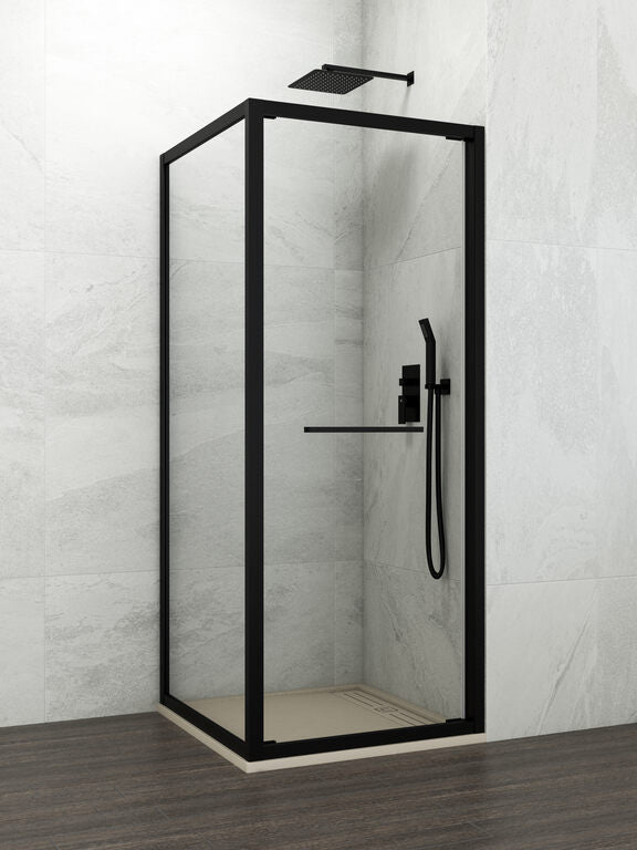 Paroi de douche d'angle porte pivotante + latérale fixe SPAZIO