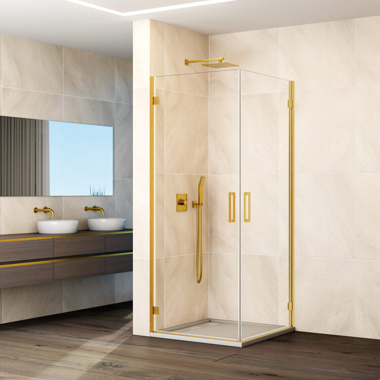 Paroi de douche d'angle pivotante 2 portes GLASS