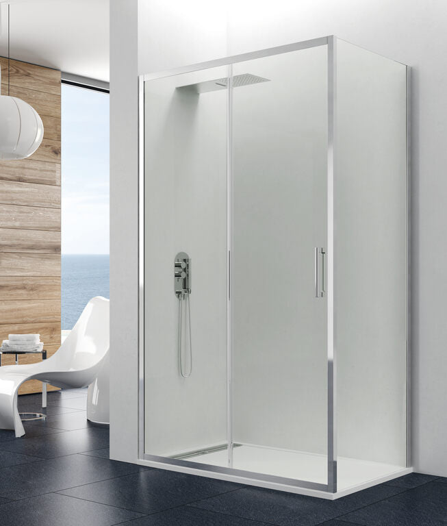 Paroi de douche d'angle avec paroi latérale fixe PRESTIGE
