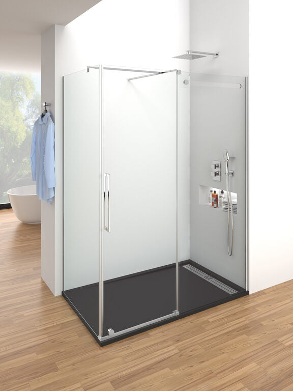 Paroi de douche d'angle avec paroi latérale fixe VETRUM